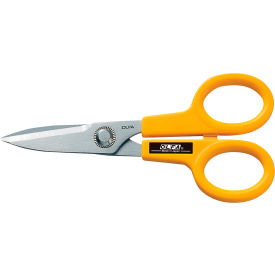 Heavy Duty Serrated Edge Stainless Steel Scissors, Yellow, 5"L view 2