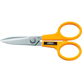 Heavy Duty Serrated Edge Stainless Steel Scissors, Yellow, 7"L view 2