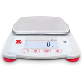Ohaus Corporation 30253028 Ohaus® Scout® SPX8200 Electronic Portable Balance with LCD Display, 8200g x 1g image.