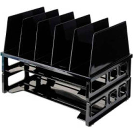 Officemate International 22102 Officemate Desk Sorter with 2 Trays Black image.