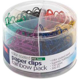 Officemate International 97227 Officemate® Metallic Color Coated Paper Clips Assorted Sizes Assorted 450/Pack image.