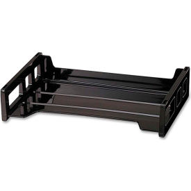 Officemate International OIC21002 Officemate®Side Loading Stackable Desk Tray 13-3/16" x 9" x 2-3/4" Black image.