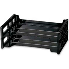 Officemate International OIC21022 Officemate®Stackable Desk Trays Side Load 13-3/16" x 9" x 2-3/4" 2 Pack Black image.