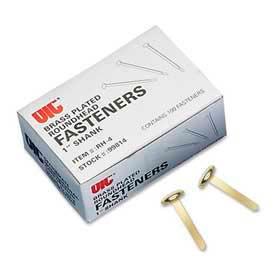 Officemate International 99814 Officemate® Round Head Fastener, 1" Length Shank, 3/8" Head, Brass Plated, 100/Box image.