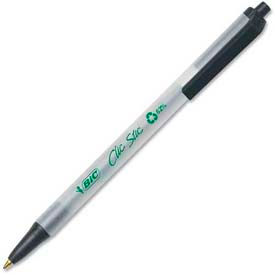 Bic Corporation CSEM11BK Bic® Ecolutions Clic Stic Retractable Ball Pen, Medium, Black Ink, Dozen image.