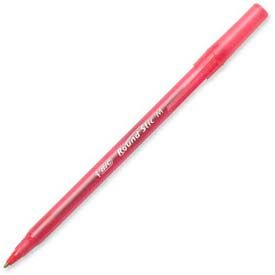 Bic Corporation GSM11RD Bic® Round Stic Ballpoint Pen, Medium, Red Ink, Dozen image.