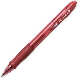 Bic Corporation RLC11RD Bic® Velocity Rollerball Retractable Gel Pen, 0.7mm, Red Ink, Dozen image.