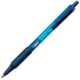 Bic Corporation SCSM11BE Bic® Soft Feel Retractable Ball Pen, Medium, Blue Barrel/Ink, Dozen image.