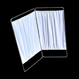 Omnimed Inc. 153901 Omnimed King Economy 2 Section Privacy Screen, 63"W x 67.5"H, Silver image.