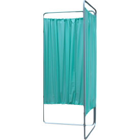 Omnimed Inc. 153903 Omnimed King Economy 4 Section Privacy Screen, 126"W x 67.5"H, Silver image.