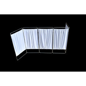 Omnimed Inc. 153904 Omnimed King Economy 5 Section Privacy Screen, 157.5"W x 67.5"H, Silver image.