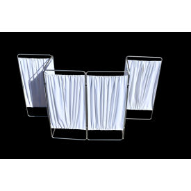Omnimed Inc. 153905 Omnimed King Economy 6 Section Privacy Screen, 189"W x 67.5"H, Silver image.