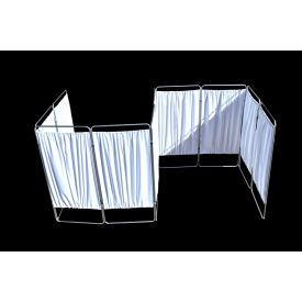 Omnimed Inc. 153909 Omnimed King Economy 10 Section Privacy Screen, 315"W x 67.5"H, Silver image.