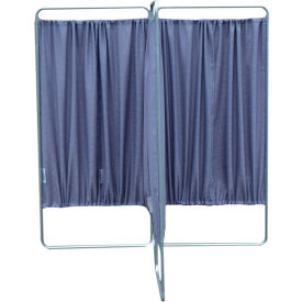 Omnimed Inc. 153920 Omnimed King Economy 3 Section With "T" Hinge Privacy Screen, 94.5"W x 67.5"H, Silver image.
