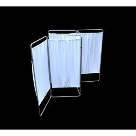 Omnimed Inc. 153922****** Omnimed King Economy 5 Section With "T" Hinge Privacy Screen, 157.5"W x 67.5"H, Silver image.