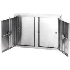 Omnimed Inc. 181881 Omnimed® Stainless Twin Narcotic Cabinet, Double Door, 8 Adjustable Shelves, 32"W x 8"D x 24"H image.