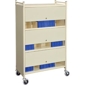 Omnimed Inc. 280130-BG Omnimed® Standard Vertical Cabinet Chart Rack with Locking Panel, 30 Binder Capacity, Beige image.