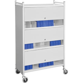 Omnimed Inc. 280130-LG Omnimed® Standard Vertical Cabinet Chart Rack with Locking Panel, 30 Binder Capacity, Gray image.