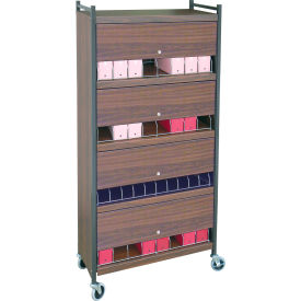 Omnimed Inc. 281526-WG Omnimed® Standard Vertical Cabinet Chart Rack with Locking Panel, 32 Binder Capacity, Woodgrain image.