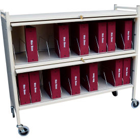Omnimed Inc. 281530-BG Omnimed® Large Vertical Cabinet Chart Rack with Locking Panel, 24 Binder Capacity, Beige image.