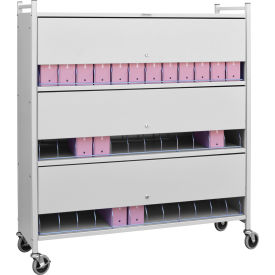 Omnimed Inc. 281536-BG Omnimed® Large Vertical Cabinet Chart Rack with Locking Panel, 36 Binder Capacity, Beige image.