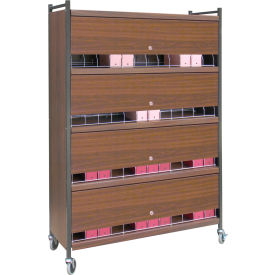 Omnimed Inc. 281548-LG Omnimed® Large Vertical Cabinet Chart Rack with Locking Panel, 48 Binder Capacity, Light Gray image.