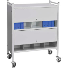 Omnimed Inc. 282120-LG Omnimed® Versa Cabinet Style Rack with Locking Panels, 2 Shelves, Light Gray image.