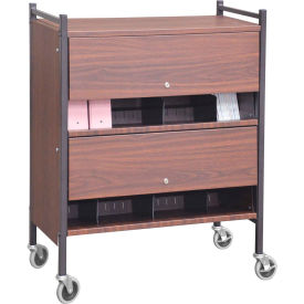 Omnimed Inc. 282120-WG Omnimed® Versa Cabinet Style Rack with Locking Panels, 2 Shelves, Woodgrain image.