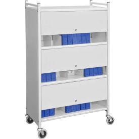 Omnimed Inc. 282130-LG Omnimed® Versa Cabinet Style Rack with Locking Panels, 3 Shelves, Light Gray image.