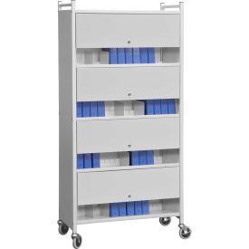 Omnimed Inc. 282140-LG Omnimed® Versa Cabinet Style Rack with Locking Panels, 4 Shelves, Light Gray image.
