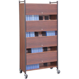 Omnimed Inc. 282140-WG Omnimed® Versa Cabinet Style Rack with Locking Panels, 4 Shelves, Woodgrain image.