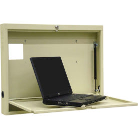 Omnimed® Turntable Laptop Wall Desk, Key Lock, Beige Omnimed® Turntable Laptop Wall Desk, Key Lock, Beige