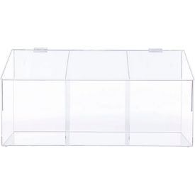 Acrylic Compartment Storage Container, 3 Compartment, 23-3/4"W x 8"D x 10"H, Clear view 2