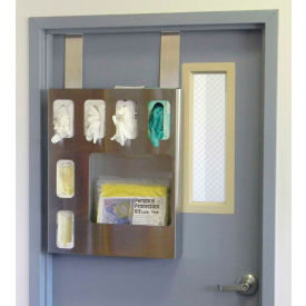 Omnimed Inc. 307001 Omnimed® Door Hanger Brackets, 3"W x 1.75"D x 13"H, Stainless Steel, 2/Pack image.