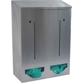 Omnimed Inc. 307022 Omnimed® 307022 Stainless Steel Double Bulk PPE Dispenser, 12"W x 5-3/4"D x 17"H image.