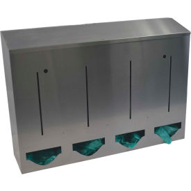 Omnimed Inc. 307024 Omnimed® 307024 Stainless Steel Quadruple Bulk PPE Dispenser, 24"W x 5-3/4"D x 17"H image.