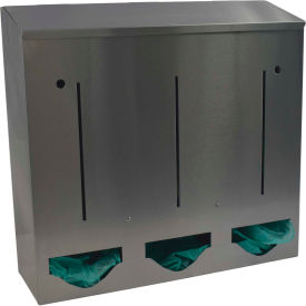 Omnimed® 307032 Stainless Steel Triple Bulk PPE Dispenser, 18"W x 5-3/4"D x 17"H Omnimed® 307032 Stainless Steel Triple Bulk PPE Dispenser, 18"W x 5-3/4"D x 17"H