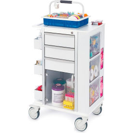 Phlebotomy Cart, 3 Drawers & Key Lock, 23-1/2"L x 17-3/4"W x 38"H, Off White view 2