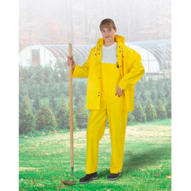 Dunlop Industrial & Protective Footwear  78040MD00 Onguard Tuftex 48" Yellow Coat W/Hood Snaps, PVC, M image.