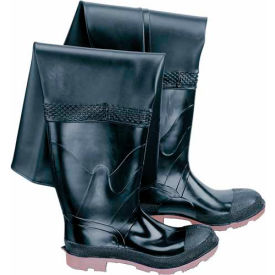 Dunlop Industrial & Protective Footwear  860551100 Onguard Mens, 35" Hip Wader Black Plain Toe W/Cleated Outsole, PVC, Size 11 image.