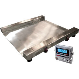 Optima Scale Mfg Inc. OP-917-SS-PT-SQ-2000LED Optima 917 Series Heavy Duty Stainless Steel Washdown Drum Scale W/LED Indicator, 2,000 lb x 0.5 lb image.