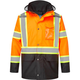 Hi-Vis X-Back Contrast Winter Jacket, ANSI Type R Class 3, 6XL, Orange/Black view 2