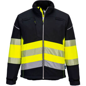 Enhanced Visibility Softshell Jacket, ANSI Type O Class 1, XL, Black/Yellow view 2