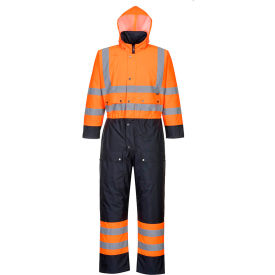 ANSI Class 3 Hi-Vis Contrast Winter Coverall, 2XL, Orange/Navy view 2