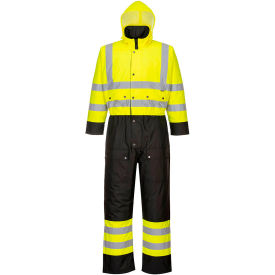 ANSI Class 3 Hi-Vis Contrast Winter Coverall, XL, Yellow/Black view 2