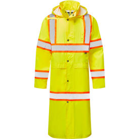 Hi-Vis Contrast 48" Rain Coat, ANSI Class 3, 3XL, Yellow view 2