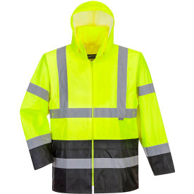 Hi-Vis Contrast Panel Rain Jacket, ANSI Class 3, 7XL, Yellow/Black view 2