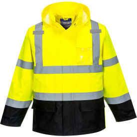 Hi-Vis Contrast Rain Jacket, ANSI Class 3, S, Yellow/Black view 2