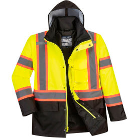 Hi-Vis Contrast Winter Traffic Jacket, ANSI Type R Class 3, XL, Yellow/Black view 2