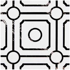 ACHIM IMPORTING COMPANY INC RTFTV60920 Achim Retro Self Adhesive Vinyl Floor Tile 12" x 12", White/Black, 20 Pack image.
